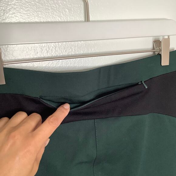 Betabrand Black Green Ponte Knit Yoga Dress Pant Medium Petite - Picture 7 of 11